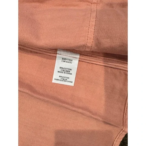 Sandrine Rose Petal Pink Cotton Linen Utility Jacket Blazer M - Picture 3 of 10